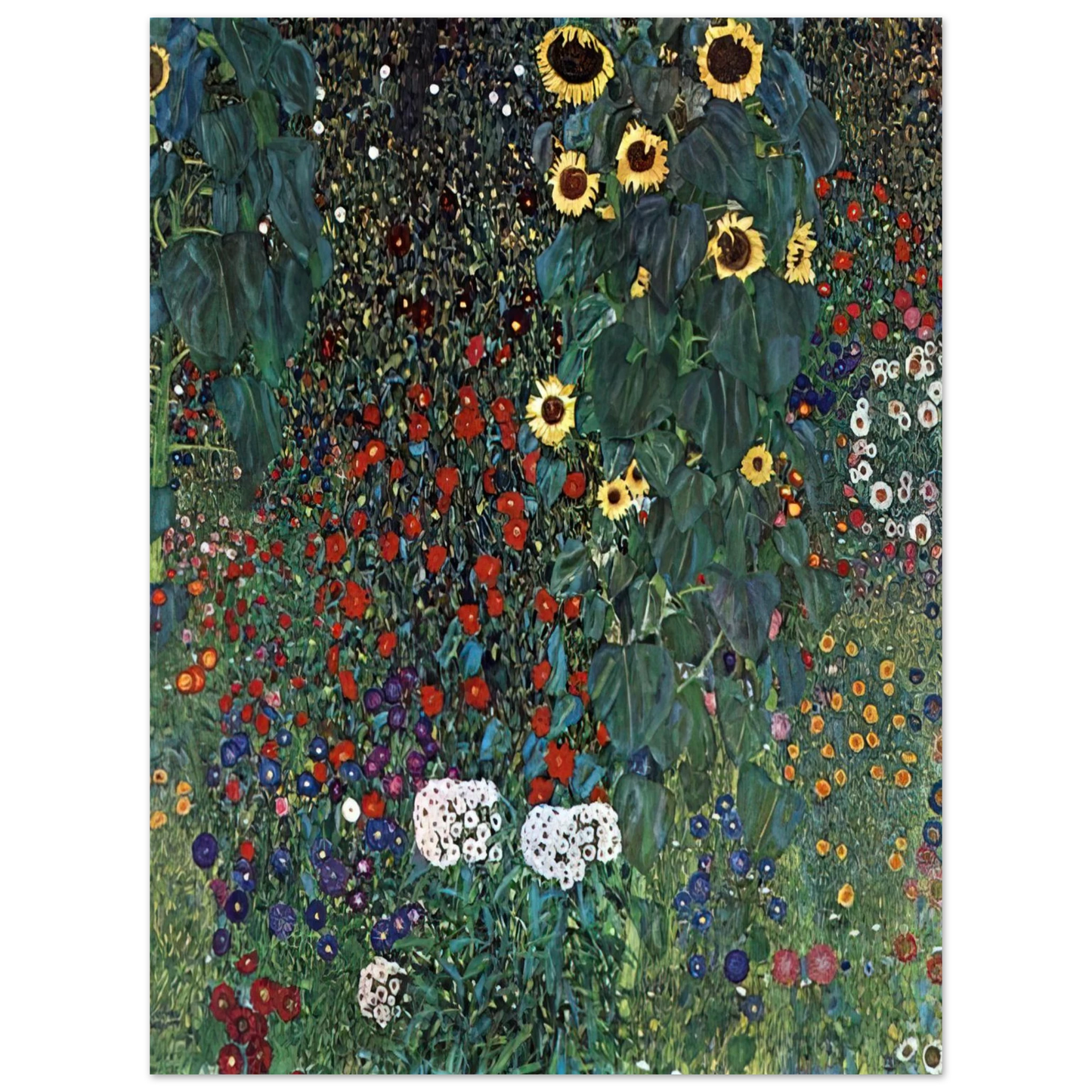 Gustav Klimt - COUNTRY GARDEN WITH SUNFLOWERS 1906  75x100 cm / 30x40inches Fine Art Poster