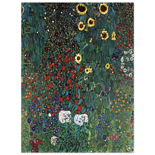 Gustav Klimt - COUNTRY GARDEN WITH SUNFLOWERS 1906  75x100 cm / 30x40inches Fine Art Poster