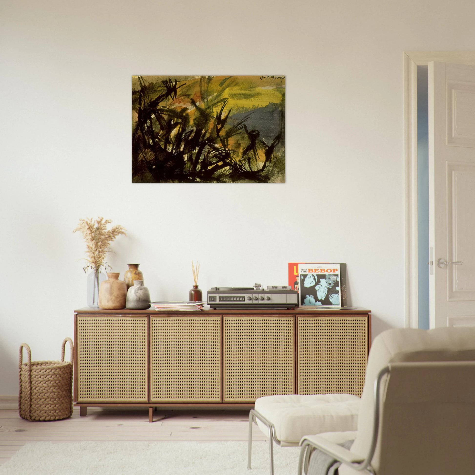 Conversation - Jean-Paul Riopelle Brushed Aluminum Print - 70x100 cm / 28x40 inches | Jean-Paul Riopelle Aluminum Print | Jean-Paul Riopelle Prints