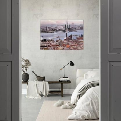 East River from the Thirtieth Story of the Shelton Hotel - Georgia O'Keeffe Brushed Aluminum Print - 70x100 cm / 28x40 inches | Georgia O'Keeffe Aluminum Print | Georgia O'Keeffe Prints