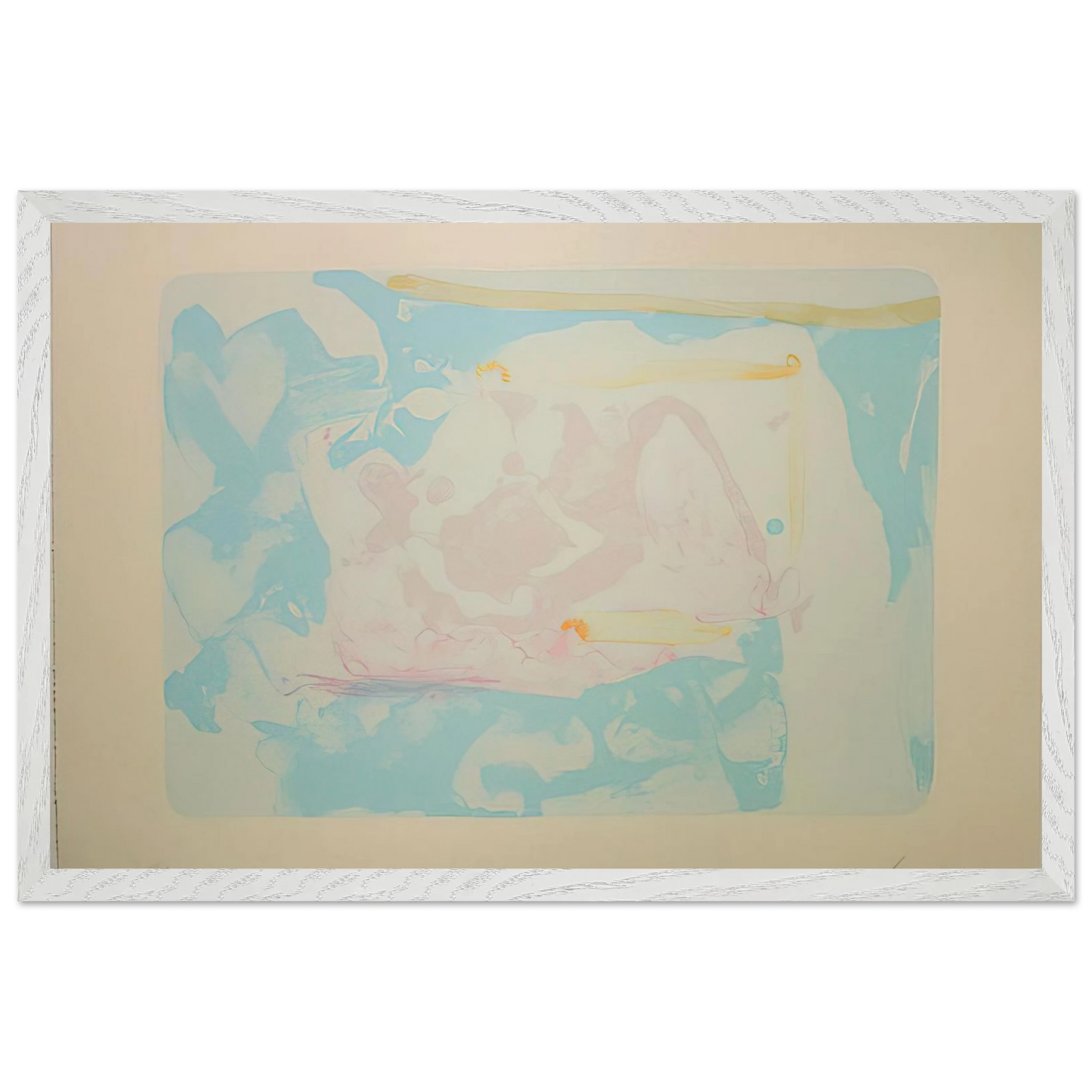 Helen Frankenthaler - Reflections III - 1995 Wall art - 20x25 cm / 8x10 inches - Premium Wooden Framed Poster With Fine Art Paper-canvas - Black frame