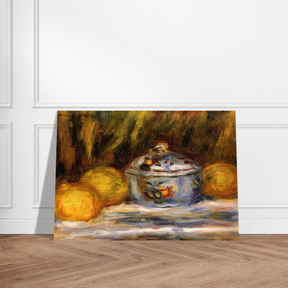 Sugar Bowl and Lemons - Pierre-Auguste Renoir Brushed Aluminum Print - 70x100 cm / 28x40 inches | Pierre-Auguste Renoir Aluminum Print | Pierre-Auguste Renoir Prints