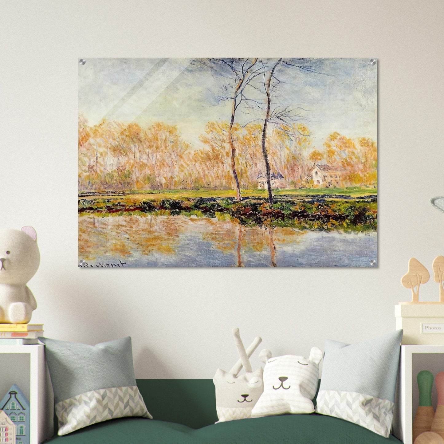 The Banks of the River Epte at Giverny - claude monet Acrylic Print - 70x100 cm / 28x40″ inches | claude monet Wall Art | claude monet Prints