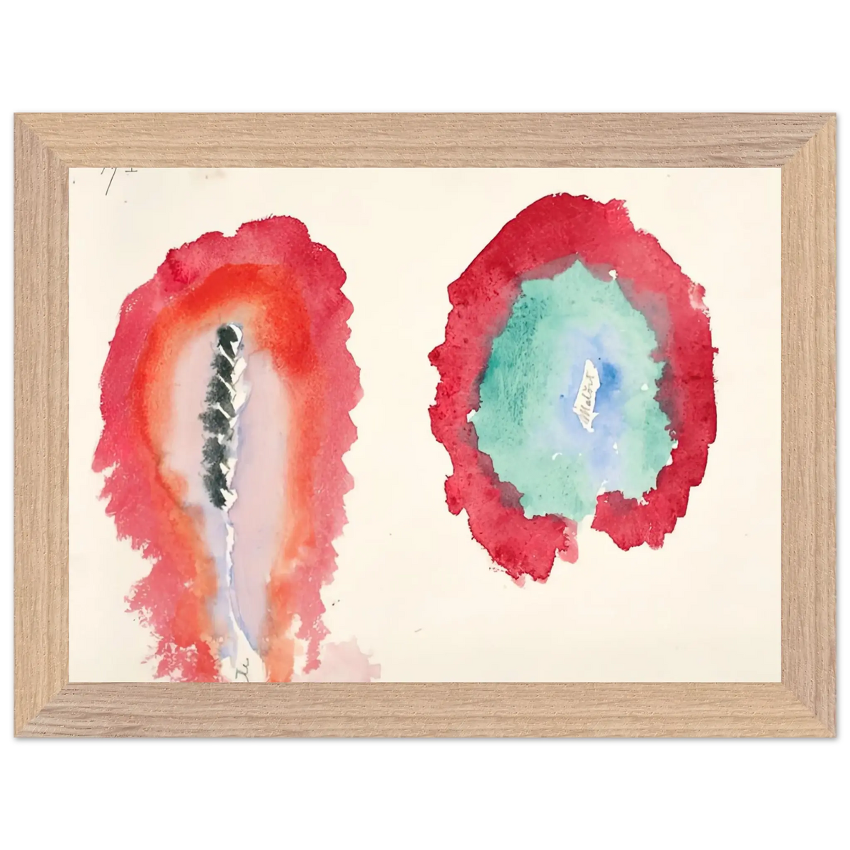Hilma af Klint - WHEAT AND WORMWOOD 1922 Wall art - 45x60 cm / 18x24 Inches - Premium Wooden Framed Poster With Fine Art Paper - Wood frame