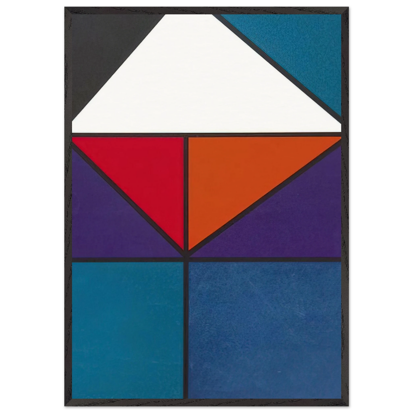 Plakat fur Ausstellung Baden-Baden - 1965 - Johannes Itten 70x100 cm / 28x40 inches Framed Art Print – Black Wooden Frame