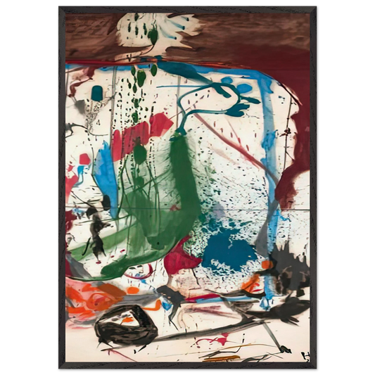 Las Mayas 1958- - Helen Frankenthaler 70x100 cm / 28x40 inches Framed Art Print – Black Wooden Frame