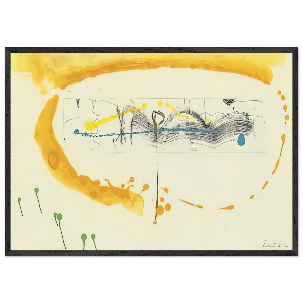 Making Music - 2000 - Helen Frankenthaler 70x100 cm / 28x40 inches Framed Art Print – Black Wooden Frame