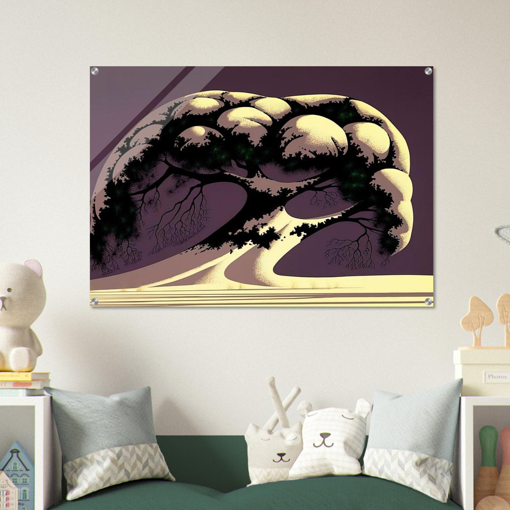 Snow Tree - Eyvind Earle Acrylic Print - 70x100 cm / 28x40″ inches | Eyvind Earle Wall Art | Eyvind Earle Prints