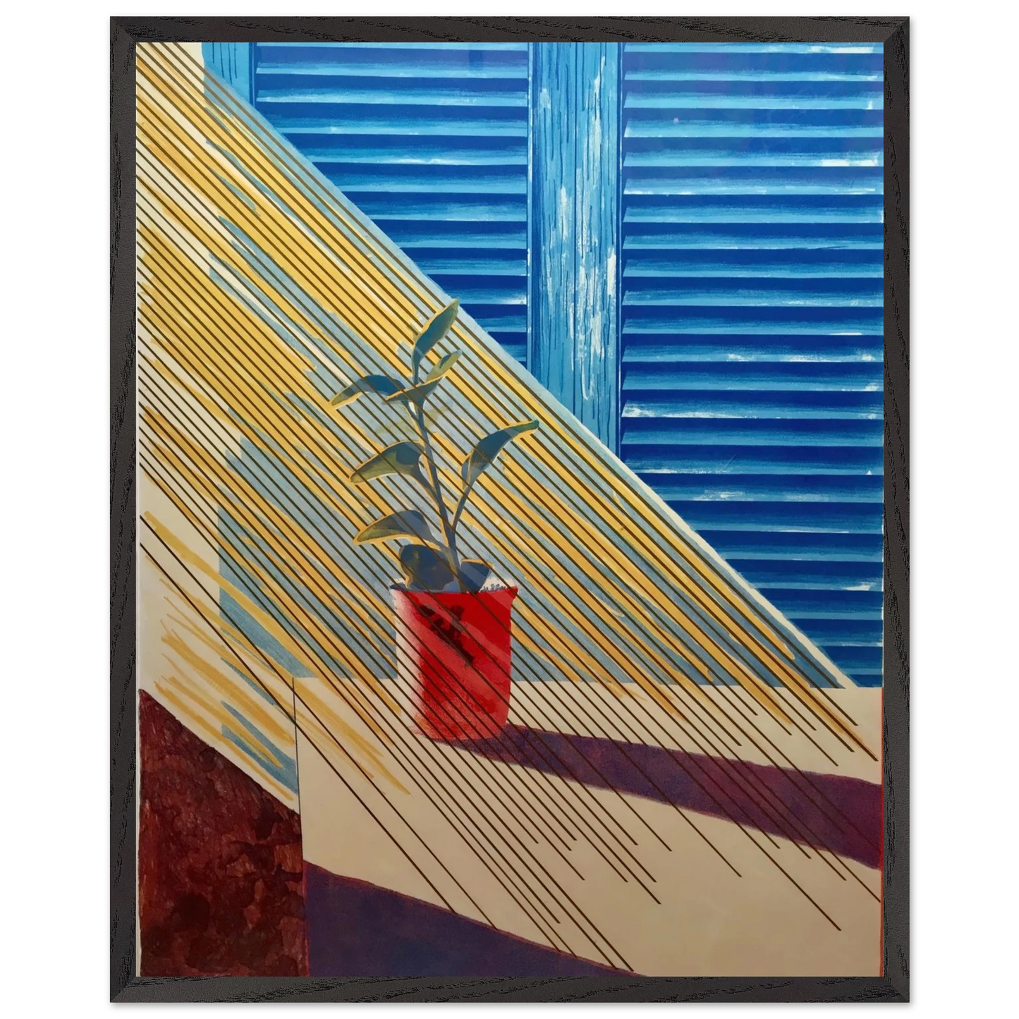 David Hockney - David Hockney Wall art - 30x45 cm / 12x18 inches - Premium Wooden Framed Poster With Fine Art Paper - White frame