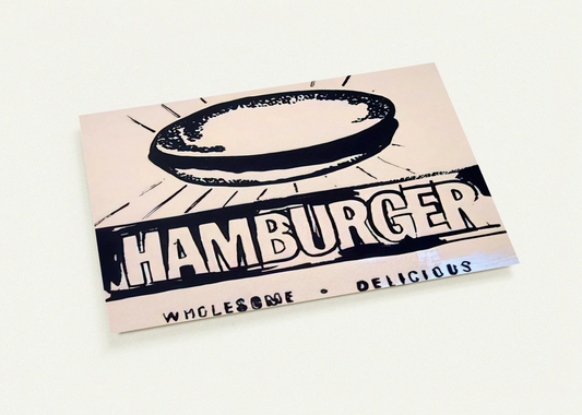 Hamburger  beige  By Andy Warhol Pack of 10 Post Cards | Andy Warhol Post Cards | A6 (10.5 x 14.8 cm) - 4.1 x 5.8 inches
