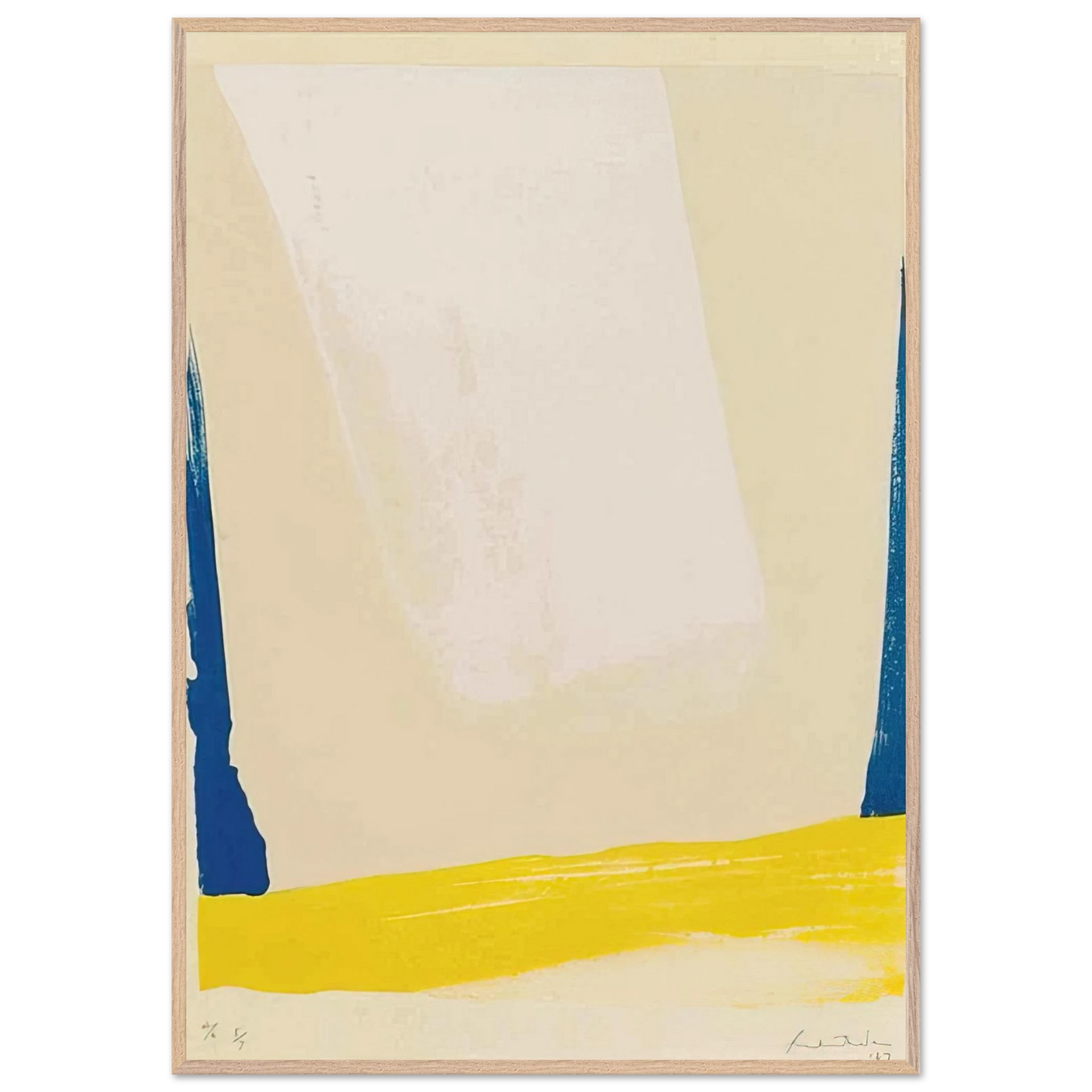 Helen Frankenthaler - White Portal - 1967 Wall art - 28x43  cm / XL (11x17 inches) - Premium Wooden Framed Poster With Fine Art Paper-canvas - Wood frame