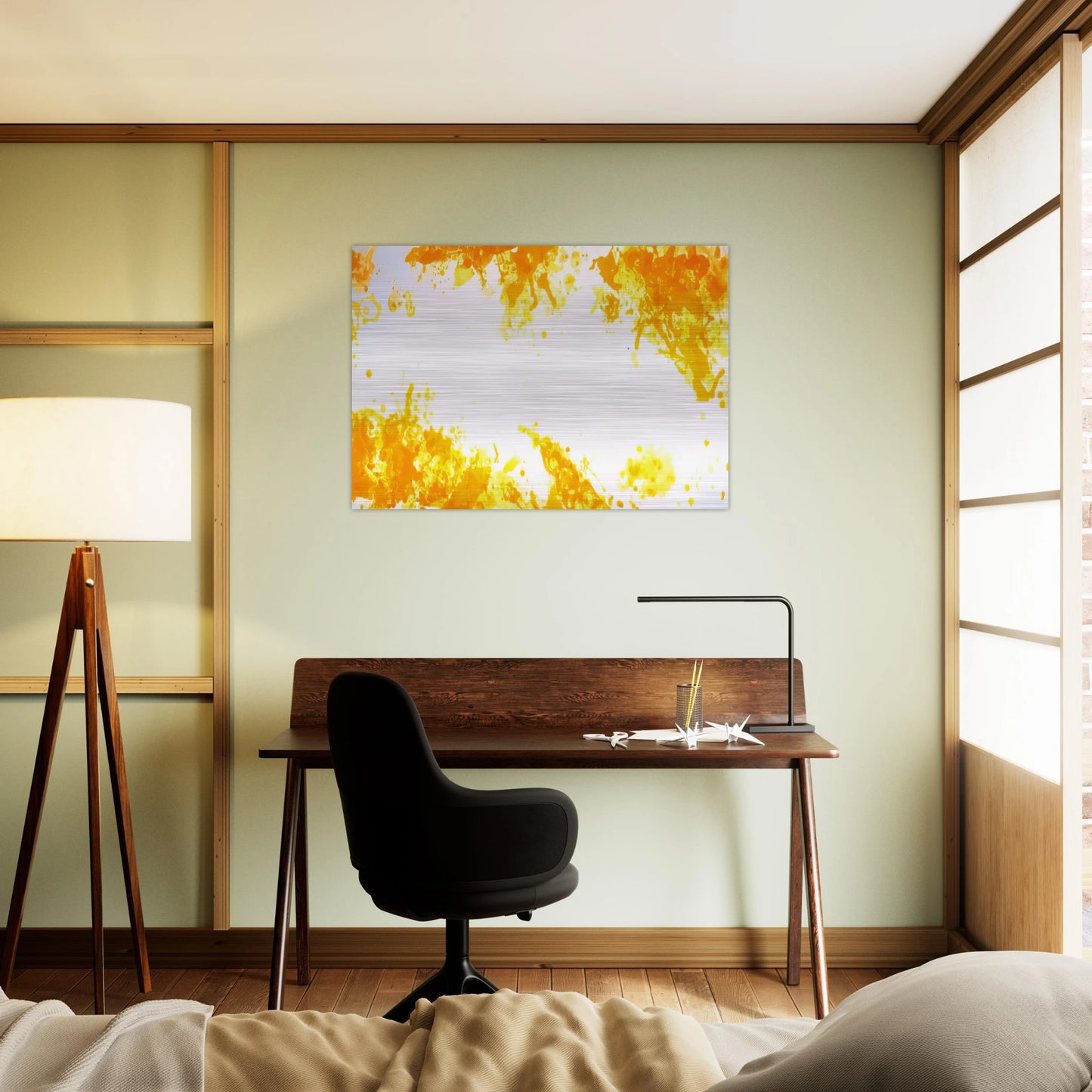 Spleen  Yellow  - Sam Francis Brushed Aluminum Print - 70x100 cm / 28x40 inches | Sam Francis Aluminum Print | Sam Francis Prints