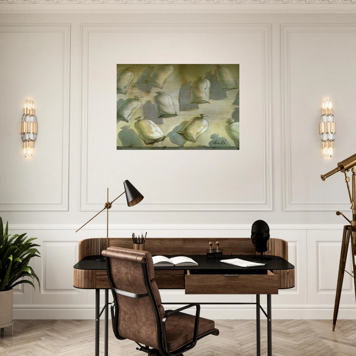 SET DESIGN FOR THE BALLET LOS SACOS DEL MOLINERO 2 - Salvador Dali Brushed Aluminum Print - 70x100 cm / 28x40 inches | Salvador Dali Aluminum Print | Salvador Dali Prints