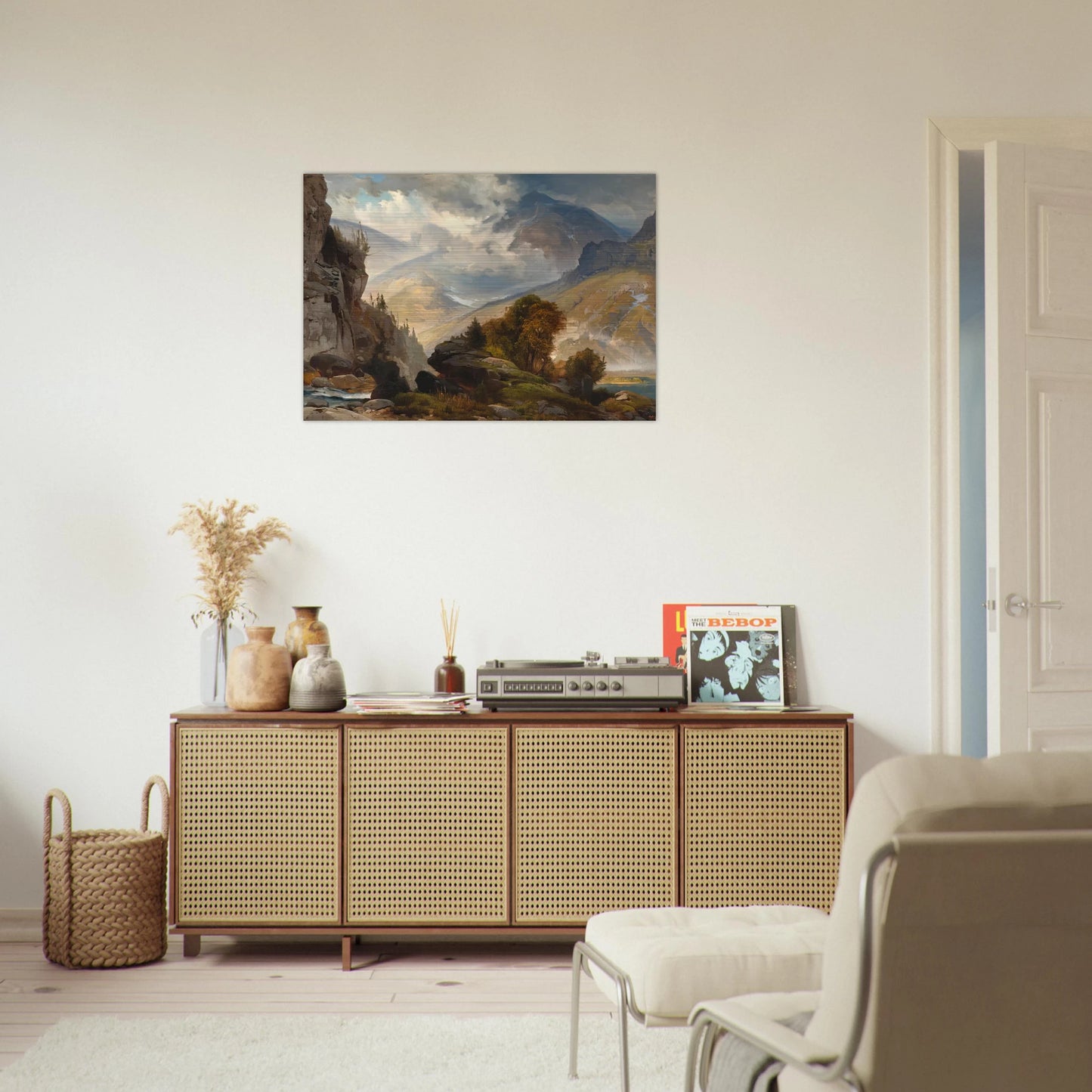 The White Mountains - Thomas Moran Brushed Aluminum Print - 70x100 cm / 28x40 inches | Thomas Moran Aluminum Print | Thomas Moran Prints