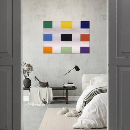 Nine Squares - Ellsworth Kelly Brushed Aluminum Print - 70x100 cm / 28x40 inches | Ellsworth Kelly Aluminum Print | Ellsworth Kelly Prints
