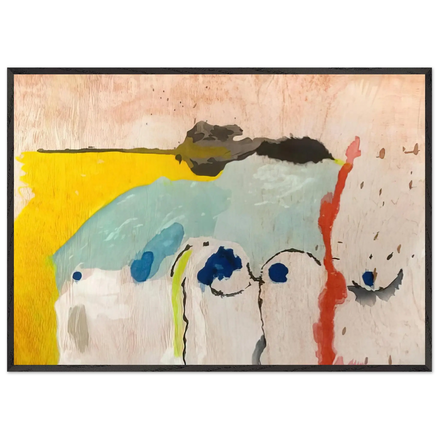 Helen Frankenthaler - Tales of Genji I - 1998 Wall art - 50x70 cm / 20x28 Inches - Premium Wooden Framed Poster With Fine Art Paper - Wood frame