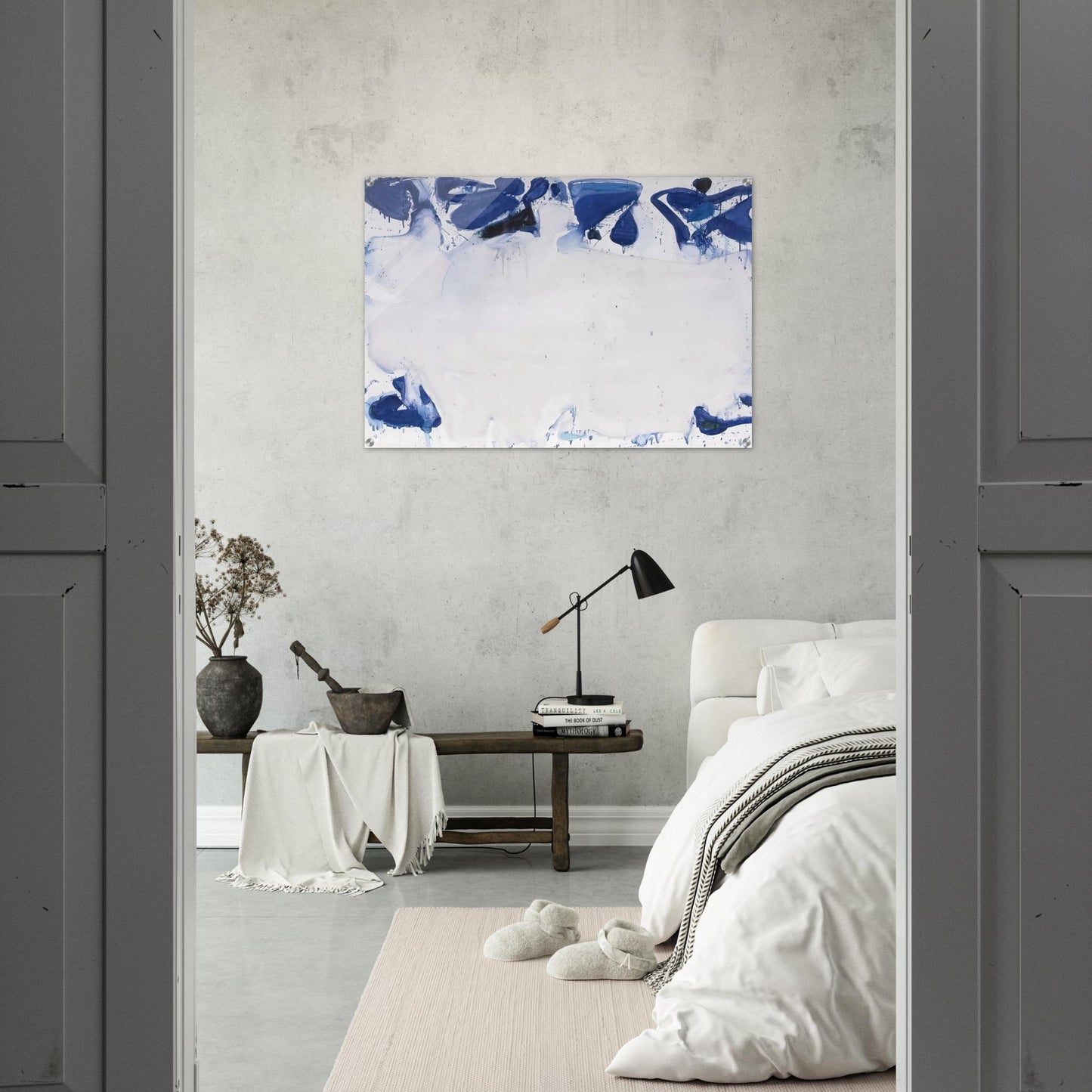 Composition in Blue and White - Sam Francis Acrylic Print - 70x100 cm / 28x40″ inches