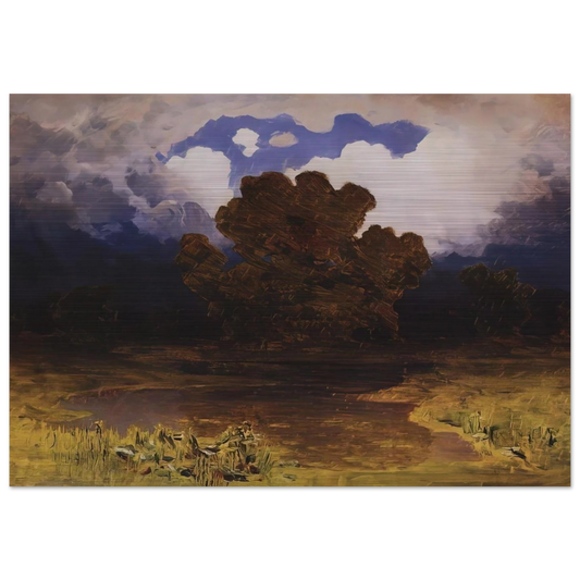 Forest Lake. Cloud - Arkhyp Kuindzhi Brushed Aluminum Print - 70x100 cm / 28x40 inches | Arkhyp Kuindzhi Aluminum Print | Arkhyp Kuindzhi Prints