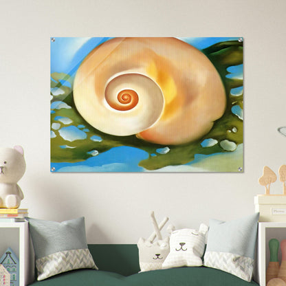 Pink Shell with Seaweed - Georgia O'Keeffe Acrylic Print - 70x100 cm / 28x40″ inches