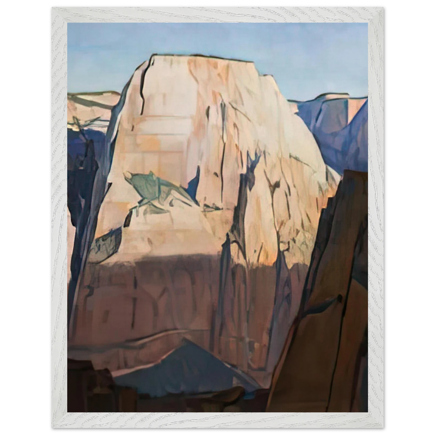 Maynard Dixon - GREAT WHITE THRONE ZION CANYON UTAH 1933 Wall art - 60x80 cm / 24x32 inches - Premium Wooden Framed Poster With Fine Art Paper-canvas - Wood frame