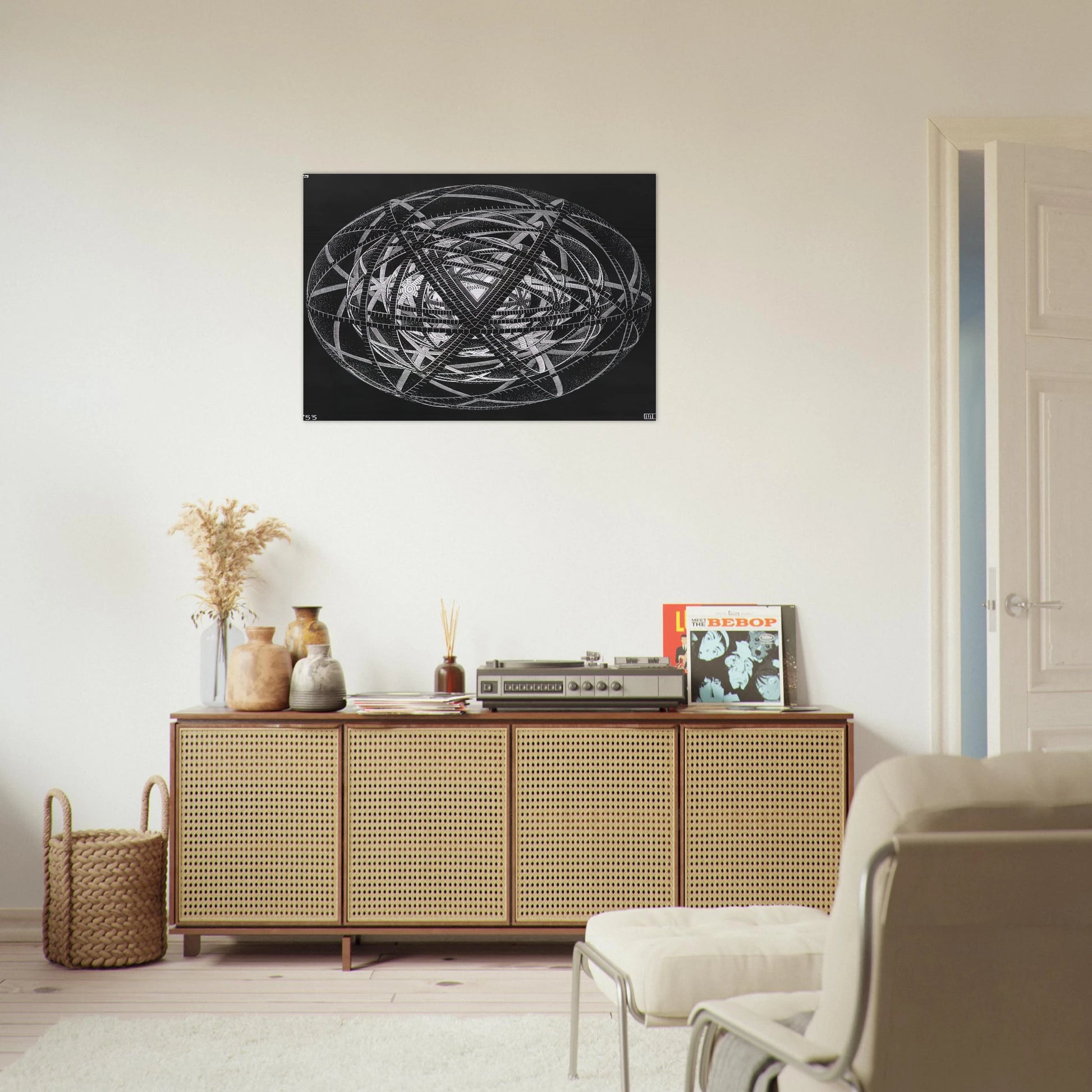 CONCENTRIC RINDS - MC Escher Brushed Aluminum Print - 70x100 cm / 28x40 inches | MC Escher Aluminum Print | MC Escher Prints