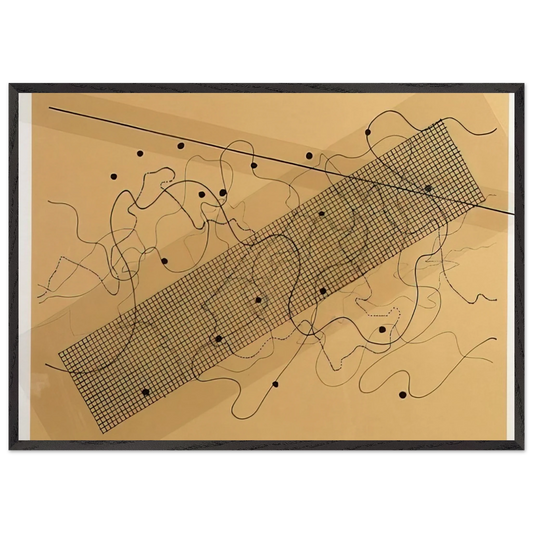 Fontana Mix OrangeTan - 1981 - John Cage 70x100 cm / 28x40 inches Framed Art Print – Black Wooden Frame