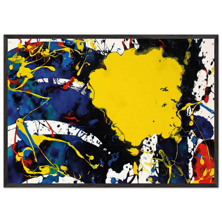 Untitled  SFP94-135  SFF 1805  - Sam Francis 70x100 cm / 28x40 inches Framed Art Print – Black Wooden Frame