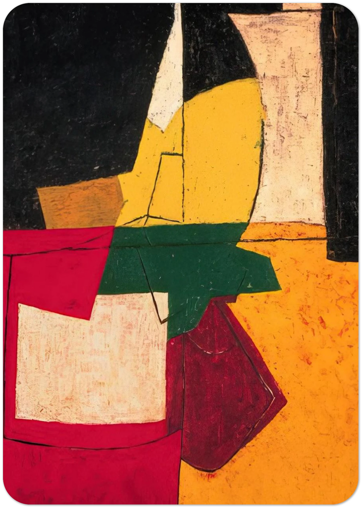 Composition abstraite aux traits - 1951 By Serge Poliakoff Pack of 10 Post Cards | Serge Poliakoff Post Cards | A6 (10.5 x 14.8 cm) - 4.1 x 5.8 inches