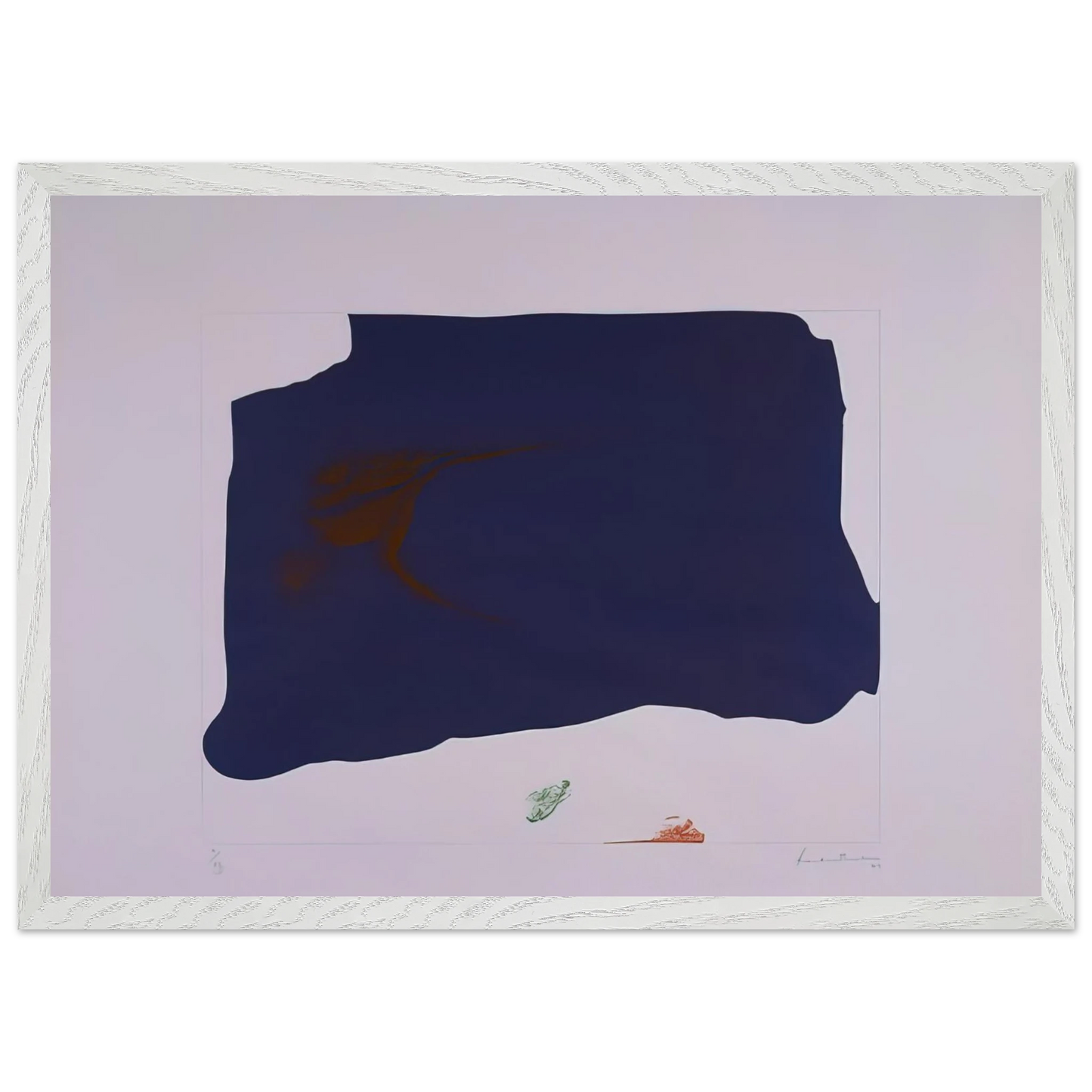 Helen Frankenthaler - Variation II on Mauve Corner - 1969 Wall art - A2 (42 x 59.4  cm) - Premium Wooden Framed Poster With Fine Art Paper-canvas - White frame