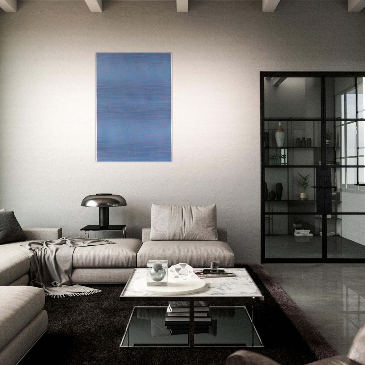 Azzurro turchese - 1964 - Carla Accardi Brushed Aluminum Print - 70x100 cm / 28x40 inches | Carla Accardi Aluminum Print | Carla Accardi Prints