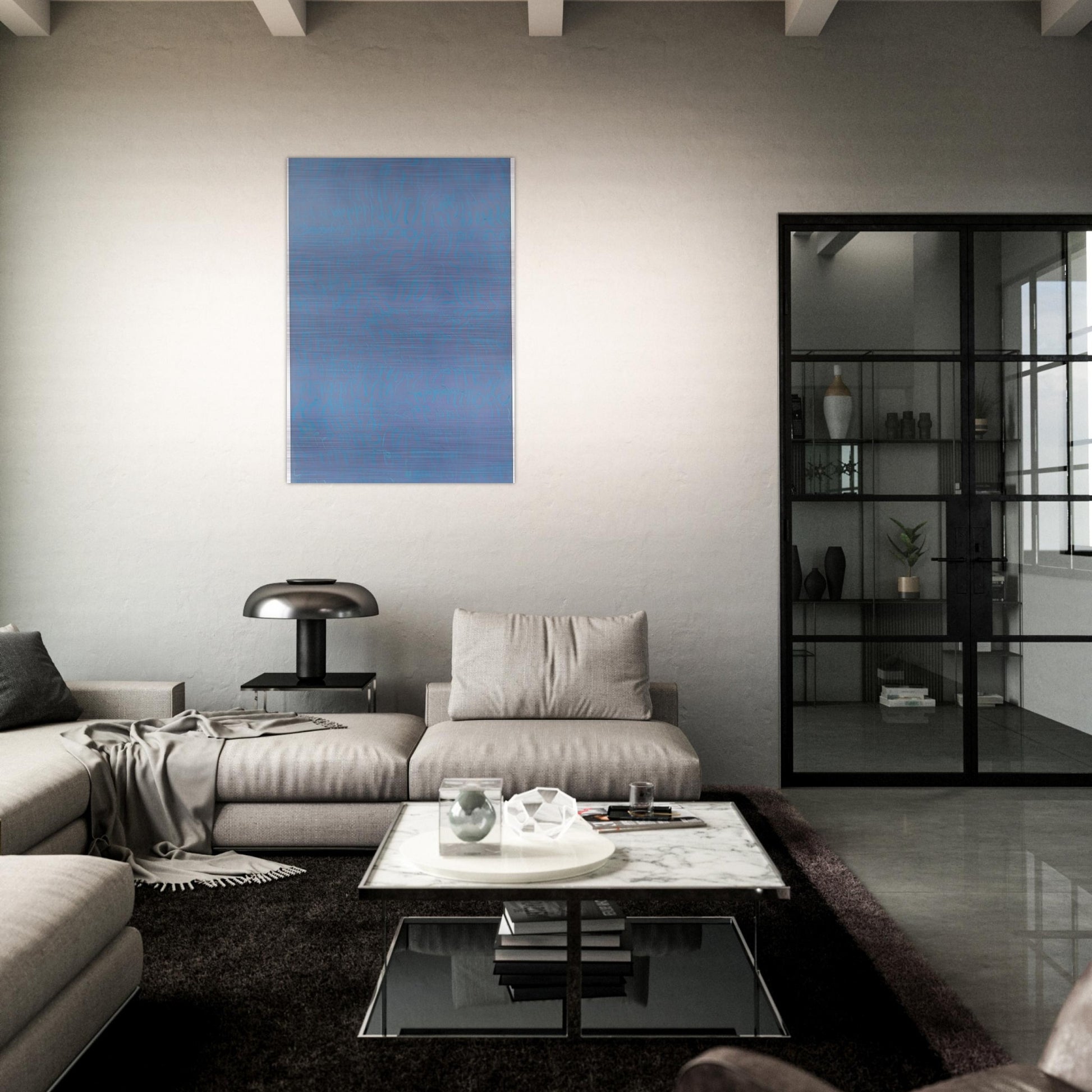 Azzurro turchese - 1964 - Carla Accardi Brushed Aluminum Print - 70x100 cm / 28x40 inches | Carla Accardi Aluminum Print | Carla Accardi Prints