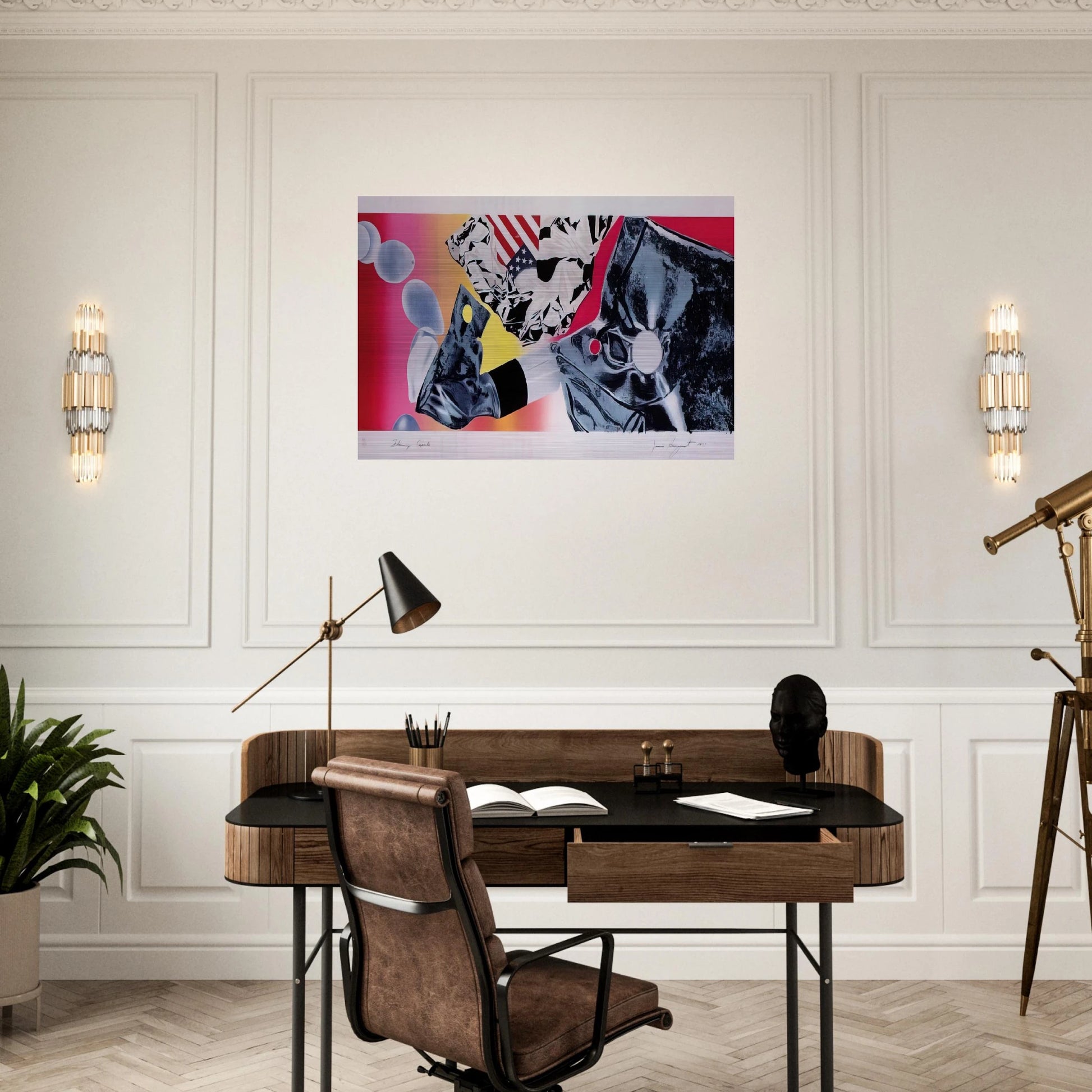 Flamingo Capsule - James Rosenquist Brushed Aluminum Print - 70x100 cm / 28x40 inches | James Rosenquist Aluminum Print | James Rosenquist Prints