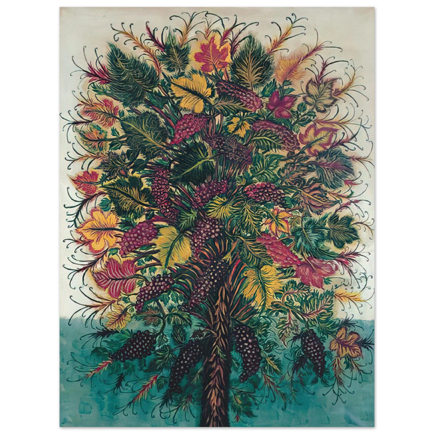 Seraphine Louis - Les Grappes de Raisin - 1930  75x100 cm / 30x40inches Fine Art Poster