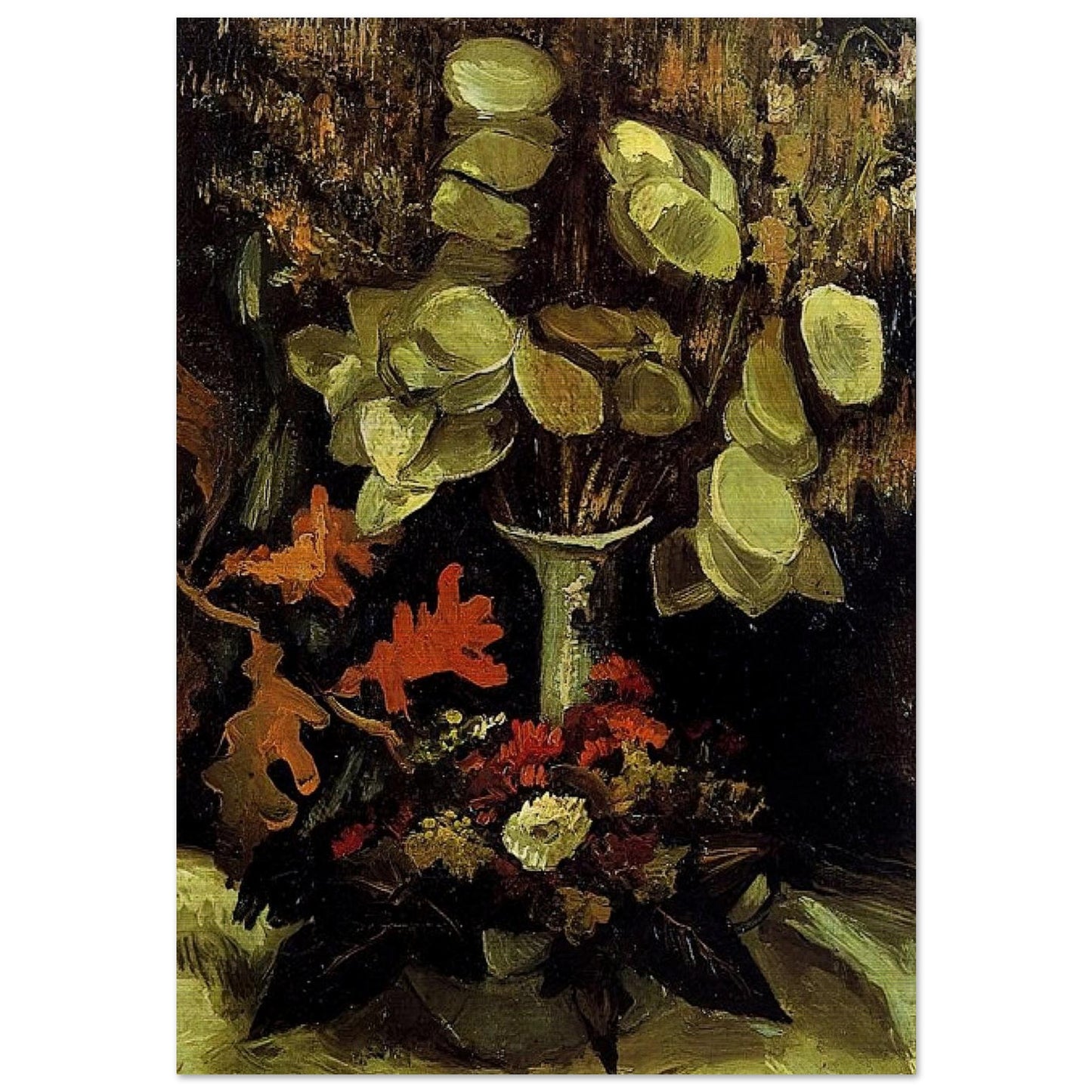Vase with Honesty - Vincent van Gogh Brushed Aluminum Print - 70x100 cm / 28x40 inches | Vincent van Gogh Aluminum Print | Vincent van Gogh Prints