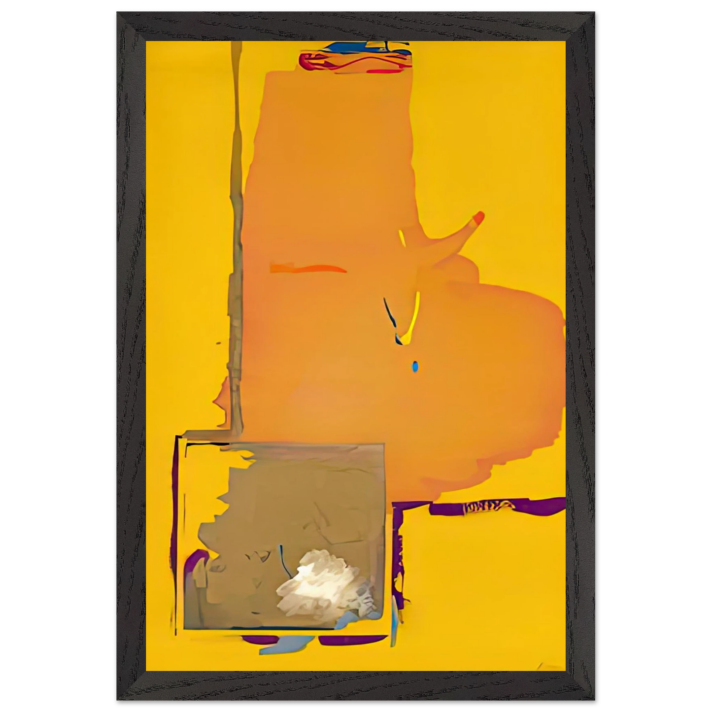 Helen Frankenthaler - Mardi Gras, 1987- Wall Art - 60x80 cm / 24x32 inches - Premium Wooden Framed Poster With Fine Art Paper-canvas - White frame