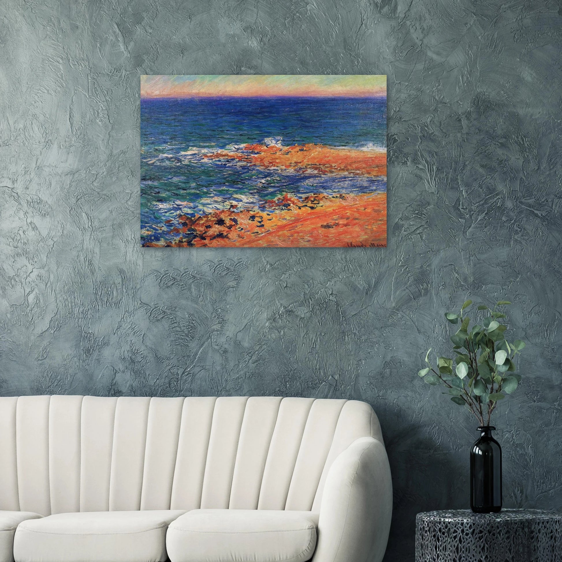 The Big Blue Sea in Antibes - claude monet Brushed Aluminum Print - 70x100 cm / 28x40 inches | claude monet Aluminum Print | claude monet Prints