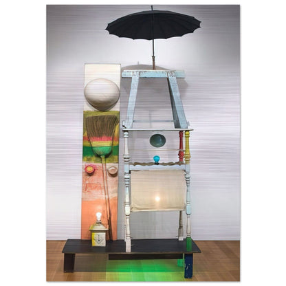 THE TOWER 1957 - Robert Rauschenberg Brushed Aluminum Print - 70x100 cm / 28x40 inches | Robert Rauschenberg Aluminum Print | Robert Rauschenberg Prints