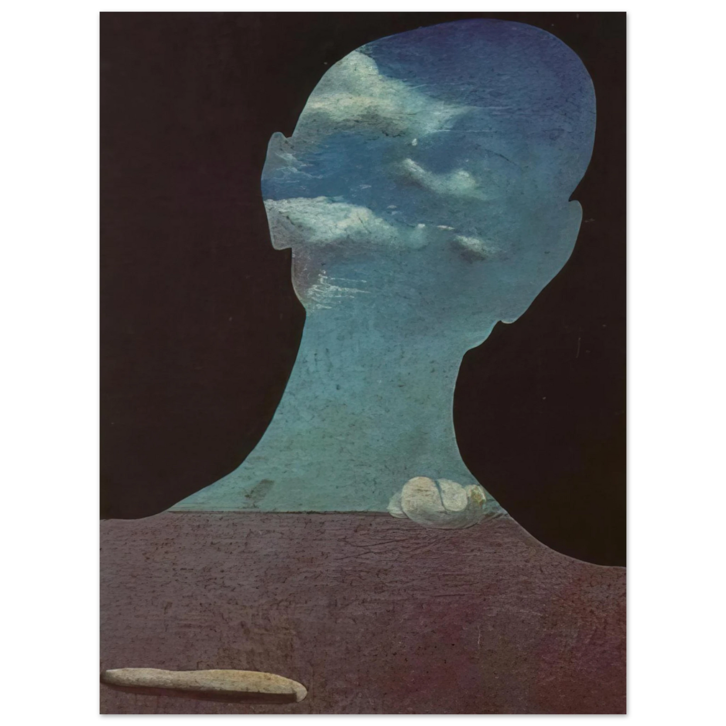 Salvador Dali - MAN WITH HIS HEAD FULL OF CLOUDS  75x100 cm / 30x40inches Fine Art Poster