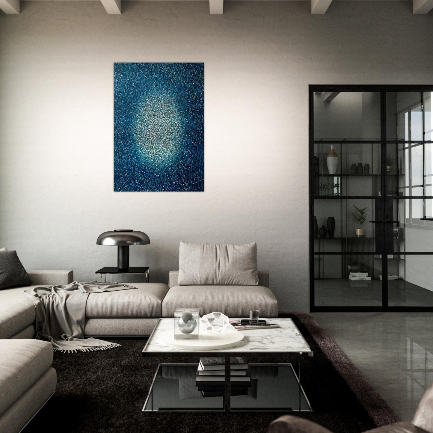 Blue Prescence - Richard Pousette-Dart Brushed Aluminum Print - 70x100 cm / 28x40 inches | Richard Pousette-Dart Aluminum Print | Richard Pousette-Dart Prints