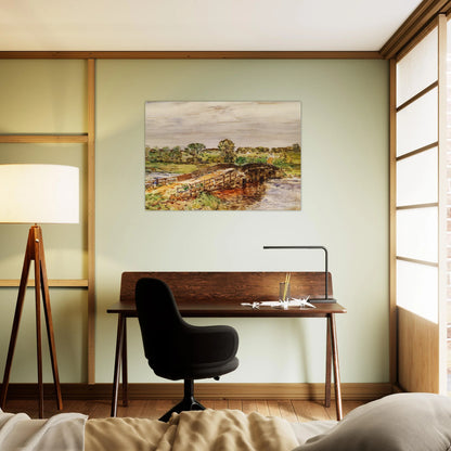 Bridge at Old Lyme 02 - Childe Hassam Brushed Aluminum Print - 70x100 cm / 28x40 inches | Childe Hassam Aluminum Print | Childe Hassam Prints