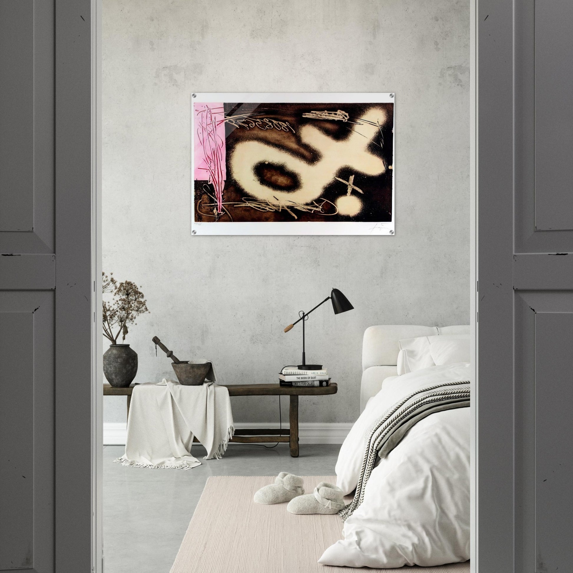 EL P NDULO INM VIL I 1982 - Antoni Tapies Acrylic Print - 70x100 cm / 28x40″ inches