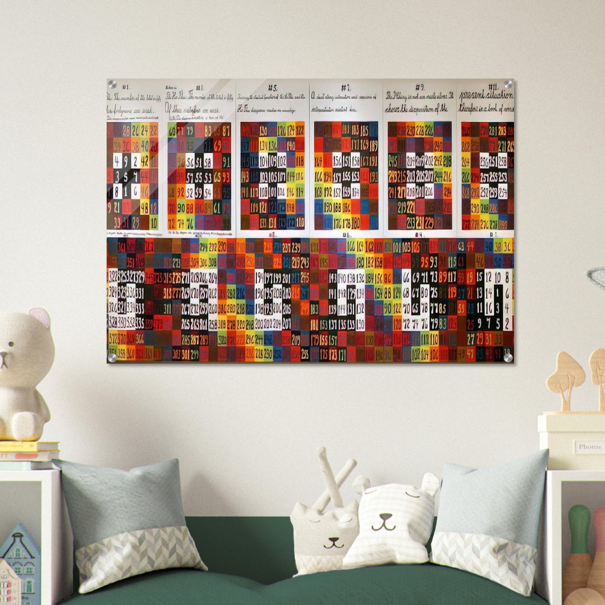 Twelve Events in a Dual Universe - 1978 - Alfred Jensen Acrylic Print - 70x100 cm / 28x40″ inches