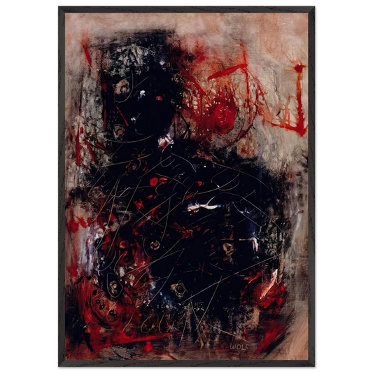 Oui oui oui - 1947 - Wols 70x100 cm / 28x40 inches Framed Art Print – Black Wooden Frame