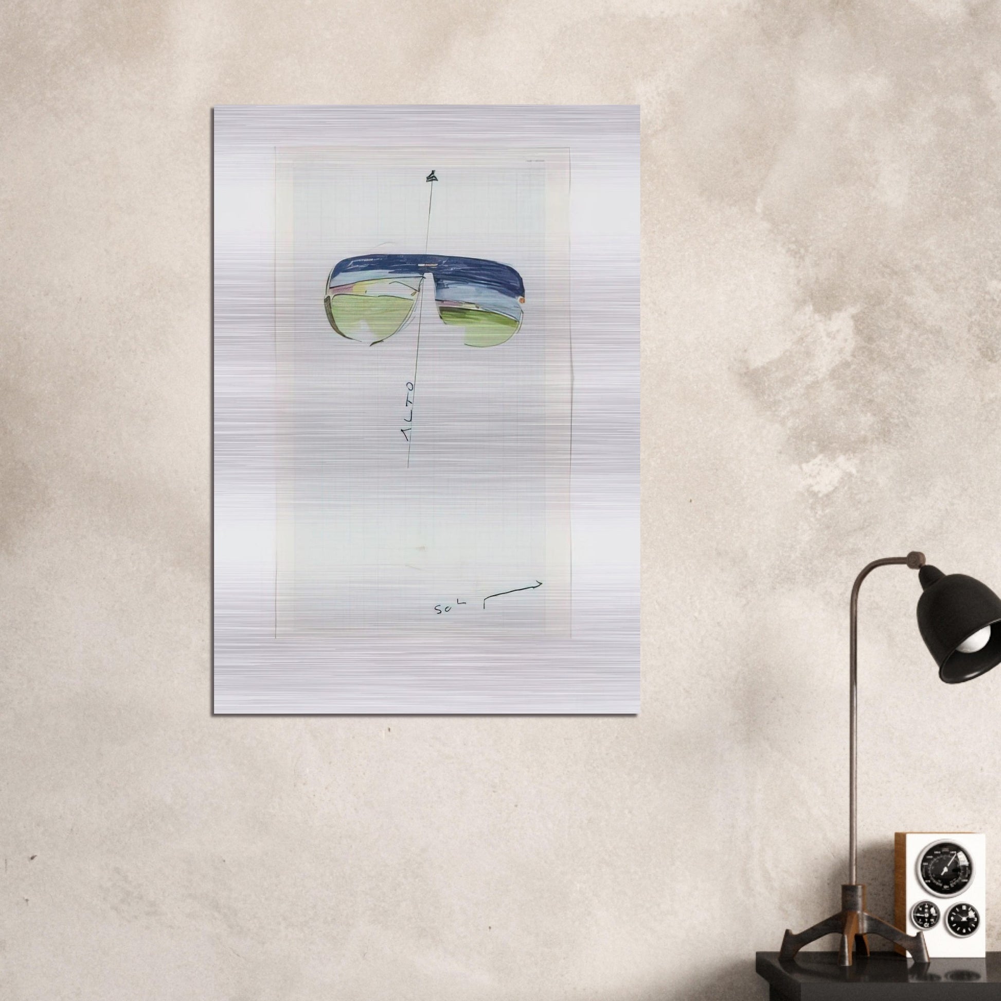 Untitled Glasses - 1973 - Mario Schifano Brushed Aluminum Print - 70x100 cm / 28x40 inches | Mario Schifano Aluminum Print | Mario Schifano Prints