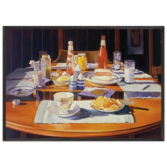 Supper Table - 1969 - Mary Pratt 70x100 cm / 28x40 inches Framed Art Print – Black Wooden Frame