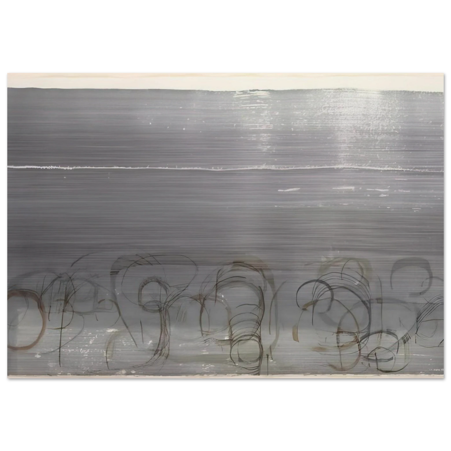 New River Watercolor, Series IV, No. 6 - 1988 - John Cage Brushed Aluminum Print - 70x100 cm / 28x40 inches | John Cage Aluminum Print | John Cage Prints