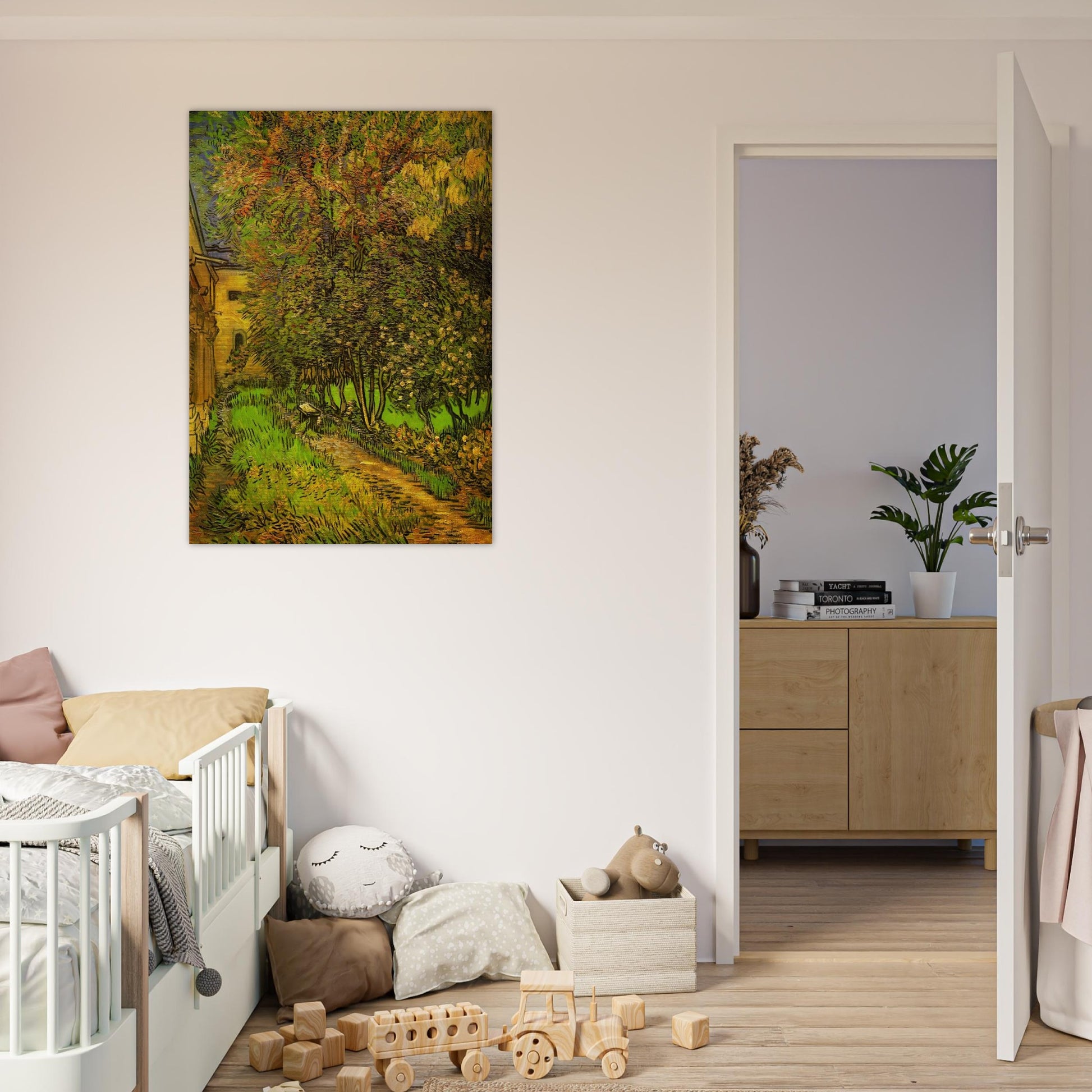 The Garden of Saint-Paul Hospital - Vincent van Gogh Brushed Aluminum Print - 70x100 cm / 28x40 inches | Vincent van Gogh Aluminum Print | Vincent van Gogh Prints