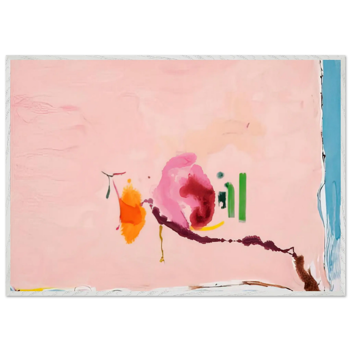 Helen Frankenthaler - Flirt - 1995 Wall art - 13x18 cm / 5x7 inches - Premium Wooden Framed Poster With Fine Art Paper - Wood frame