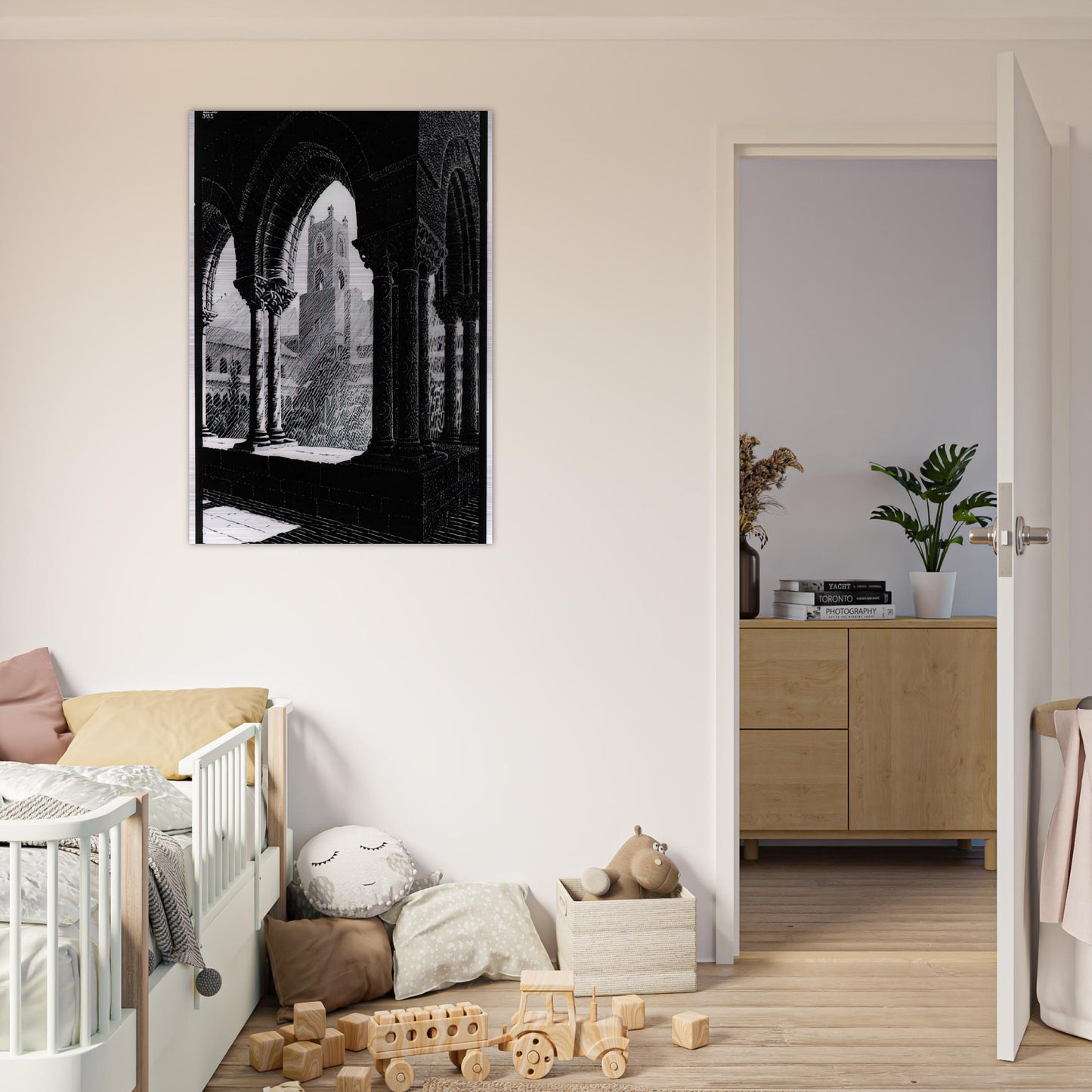 CLOISTER OF MONREALE SICILY - MC Escher Brushed Aluminum Print - 70x100 cm / 28x40 inches | MC Escher Aluminum Print | MC Escher Prints