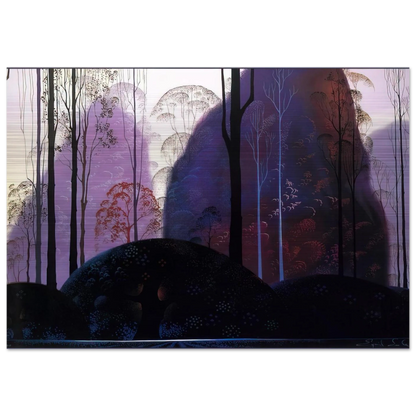 Mauve Redand Purple - Eyvind Earle Brushed Aluminum Print - 70x100 cm / 28x40 inches | Eyvind Earle Aluminum Print | Eyvind Earle Prints